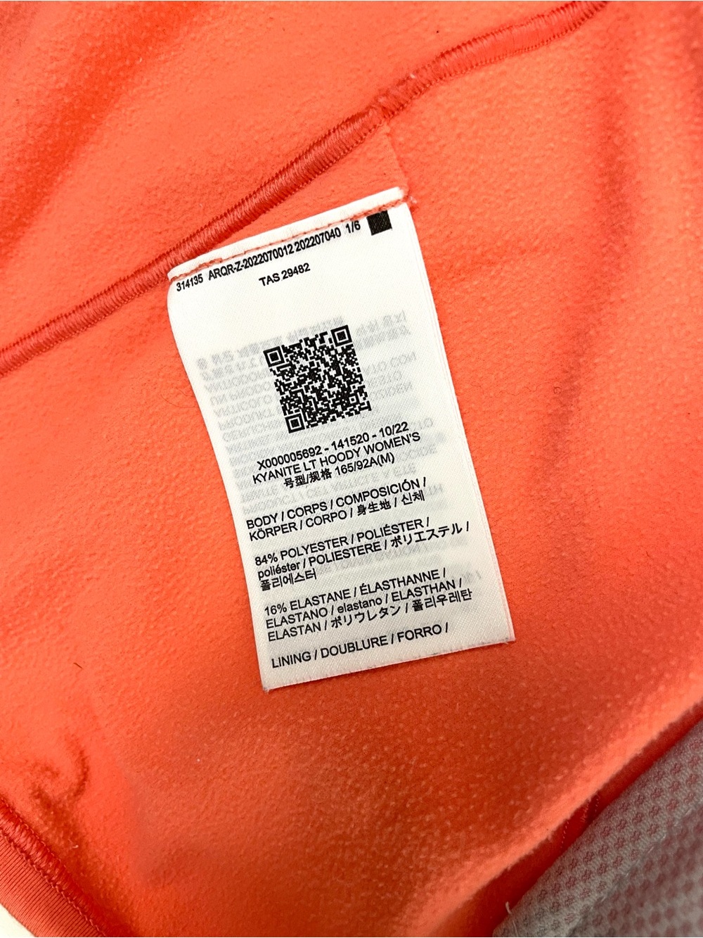 Arc’teryx Kyanite LT Hoody Full Zip Reef Orange M - Picture 12 of 13